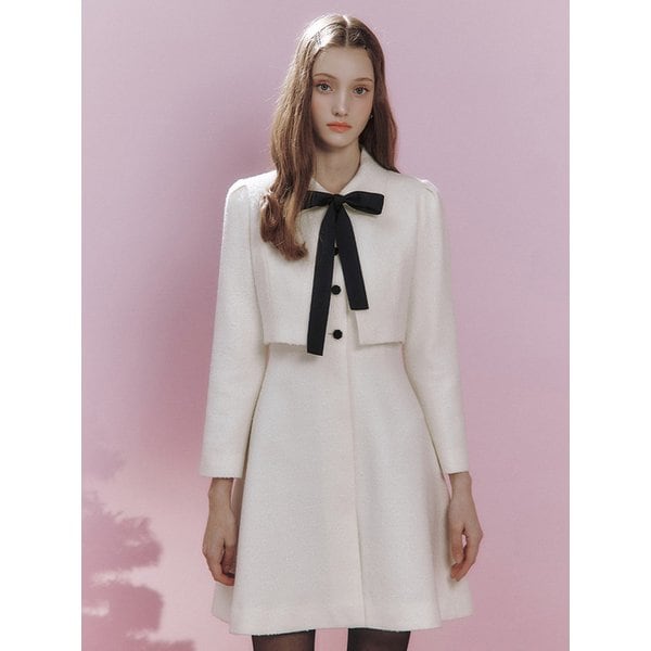 Ebony ribbon mini coat dress (2colors)