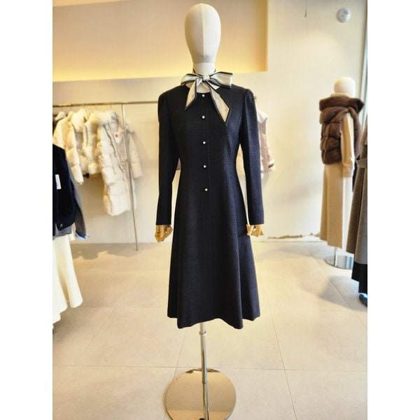 [여주점] [JJ 지고트] 여성 넥 리본 셋트 A라인 원피스 GS2M0OP901