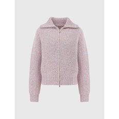 티나 울 하이 넥 니트 집업_핑크 / TINA WOOL HIGH NECK KNIT ZIP UP_PINK