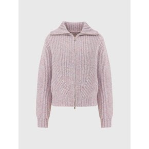 티나 울 하이 넥 니트 집업_핑크 / TINA WOOL HIGH NECK KNIT ZIP UP_PINK