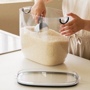 냉장보관이 편리한 투명 밀폐 쌀통 10KG스쿱증정