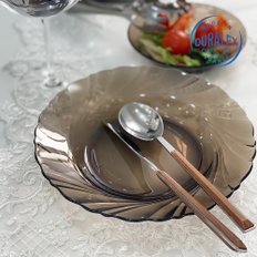 프랑스 명품 듀라렉스 강화유리 식기 보 리바쥬 접시 2P세트 (스모키) 21.5cm