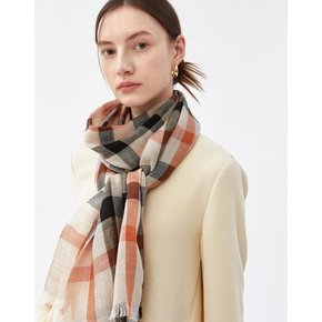 [닥스 여성] [[24SS]] DLSC4B121W2 [D-SCARF] 브라운 하우스 체크 린넨 100 스카프