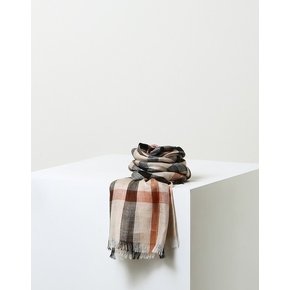 [닥스 여성] [[24SS]] DLSC4B121W2 [D-SCARF] 브라운 하우스 체크 린넨 100 스카프