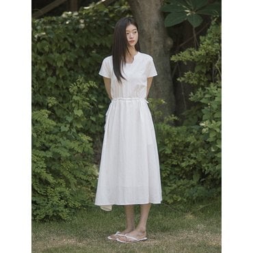 어다울 Two way string long dress - white