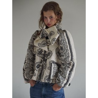 히비스커스블룸 Paisley Bomber Jacket + Scarf Set [Ivory]