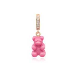 NOSTALGIA BEAR-CANDY PINK-PAVE CONNECTOR 노스텔지아 베어 파베 캔디 핑크 골드 펜던트 참