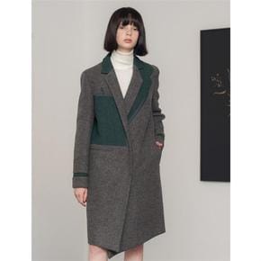 DOUBLE COLOR HIDE BUTTON HALF COAT (S1984696)