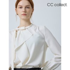 언밸런스 러플 타이 블라우스 IV_C244MSC031