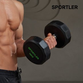 (공식)스포틀러 PEV 12각 덤벨 아령 10kg 웨이트 근력 홈트 운동 기구