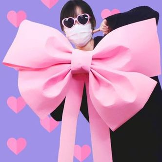 핫트랙스 DIY 초대형 리본 (핑크) 인간화환 이벤트 웨딩카 장식