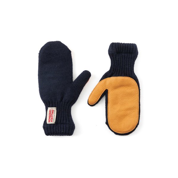 사슴가죽 벙어리장갑 - 네이비