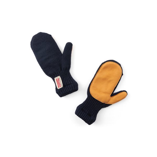 사슴가죽 벙어리장갑 - 네이비