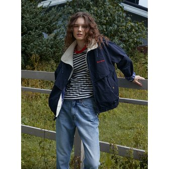 그린버터 Cotton Layered Trucker Jacket (Navy)