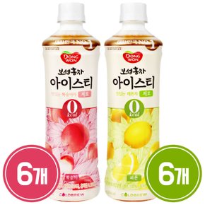 보성홍차 아이스티 제로 500ml 복숭아 6개 + 레몬 6개