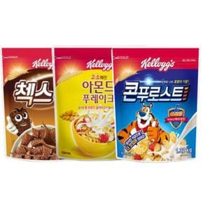 켈로그 콘푸로스트 1320g + 아몬드 푸레이크 + 첵스초코 각 1200g 대용