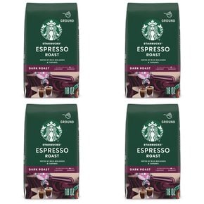 스타벅스 에스프레소 다크 로스트 그라운드 분쇄 커피 Starbucks Espresso Ground Coffee 510g 4개