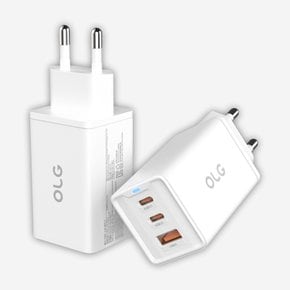 65W 초고속 멀티 충전기 3포트 PD PPS 급속 충전 C타입 USB 어댑터 8핀 5핀 스마트폰