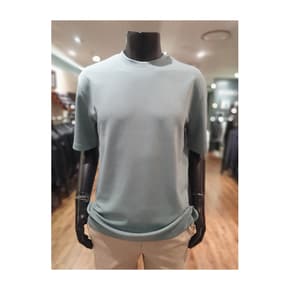 [바쏘옴므] S/S 라이트그린 세미 오버핏 라운드 반소매 티셔츠 WSX2-M K 32-ALE