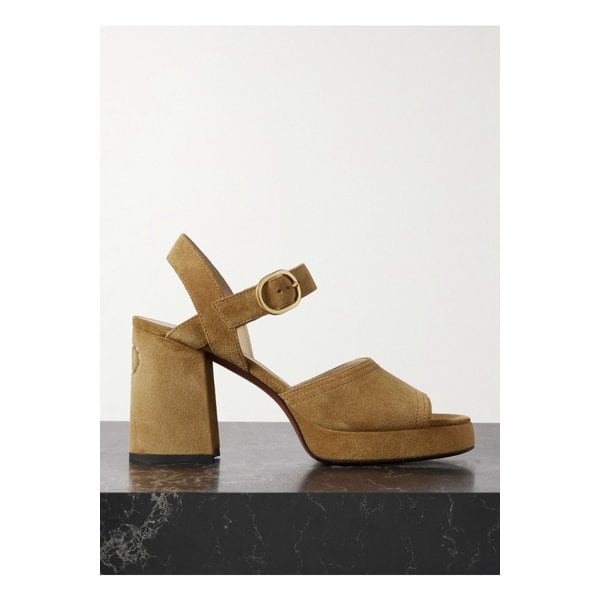 플로우 스웨이드 플랫폼 샌들 130mm 탠 브라운 46376663162845030