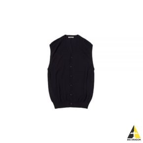 오라리 24 SUPER HARD TWIST WOOL KNIT V-NECK VEST DARK NAVY (A24SV03YW) (수퍼 하드