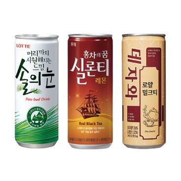  [무배] 솔의눈 240ml 10캔 + 실론티 240ml 10캔 + 데자와밀크티 240ml 10캔 / 총 30캔