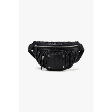 ARMANI EXCHANGE 여성 엠보 로고 패치 링클 벨트백(A424370516)블랙
