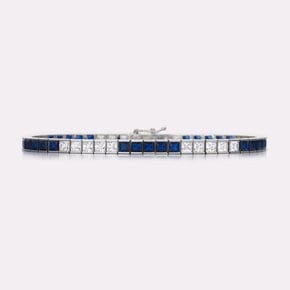 Bicolor Sapphire Tennis Bracelet Sapphire SSKA105BWB170