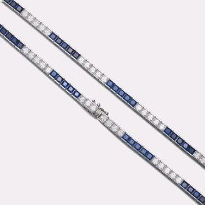 Bicolor Sapphire Tennis Bracelet Sapphire SSKA105BWB170