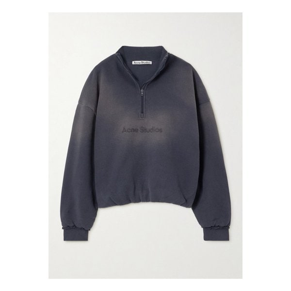 자수 프레이 코튼 저지 스웨트셔츠 블루 1647597355986381