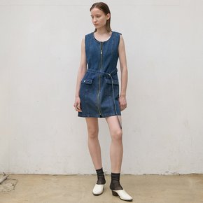 (OP-6161)KELLY BELTED DENIM DRESS S