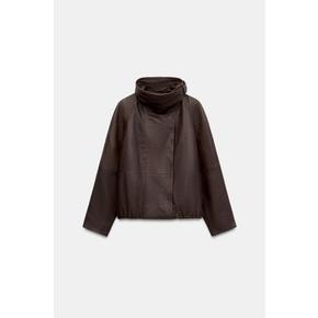 ZARA 자라 ZW 컬렉션 스탠드업 칼라 가죽 자켓 5479 249 700
