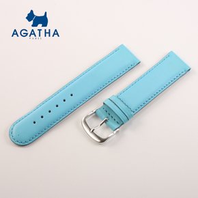 AGATHA 아가타 18mm 송아지 가죽 시계밴드 SKYBLUE-SILVER 시계줄