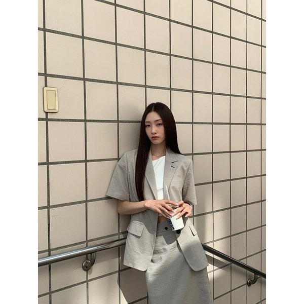 Back Detail Semioverfit Jacket  Khaki (KE6511M01H)