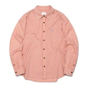 우먼 오버핏 체크 셔츠 코랄 LE2603SH61CR