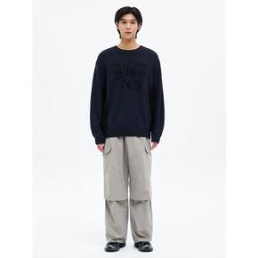 이중우수 레터링 니트  네이비 (265151AY3R)