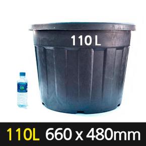 대형 도로화분 HDPE 플라스틱 원형화분 110L 블랙 660 x 480mm 동파방지