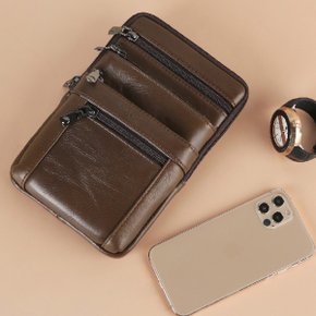 가죽 핸드폰 미니 크로스백 여행보조 소지품 가방