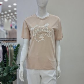[모다남양주]베이지 자수포인트 티셔츠HCCMTS2141LB자수 포인트티셔츠