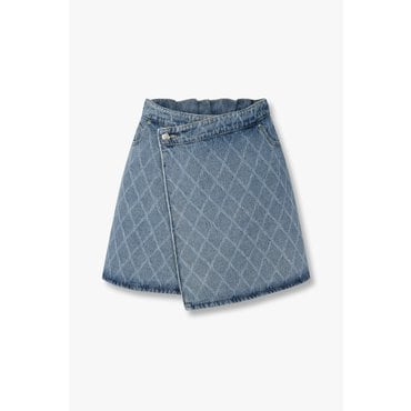GCUT [지컷25S/S]다이아 패턴 데님 랩 스커트7255155302)