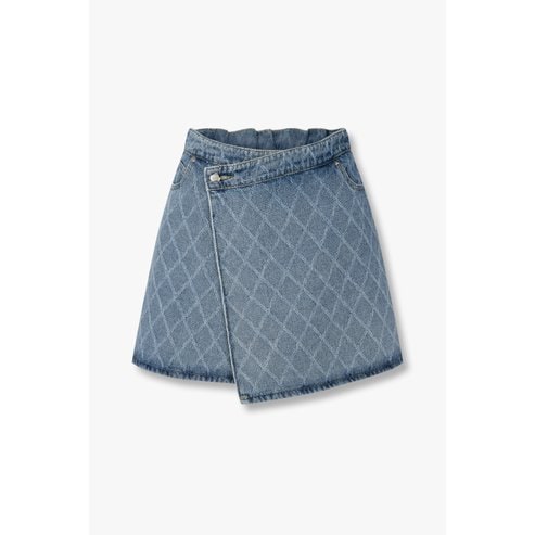 GCUT [지컷25S/S]다이아 패턴 데님 랩 스커트7255155302)