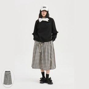 체크 밴딩 A라인 롱스커트 LFKAS26230