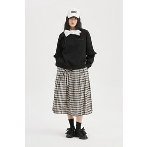 체크 밴딩 A라인 롱스커트 LFKAS26230