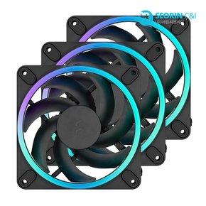 [서린공식] 프렉탈디자인 Momentum 12 RGB 3팩 블랙