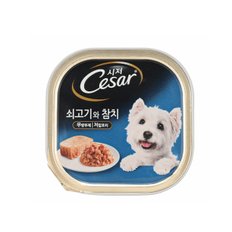 시저캔 쇠고기와 참치 100g 24개 (1박스) 애견간식 강아지캔