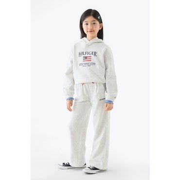 타미힐피거키즈 25년 S/S      T42F1PPC530GT1       플래그 와이드 스웨트 팬츠 (라이트그레이, 네이비)