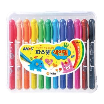  아모스 10000 파스넷 색연필 12색 어린이 단체선물