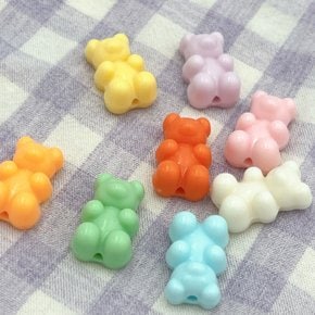 하리보 비즈 키링 반투명 미니 젤리 곰 곰돌이 관통형 구슬 팔찌 악세사리 재료 만들기