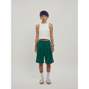 Side Slogan Mesh Basketball Shorts_Green