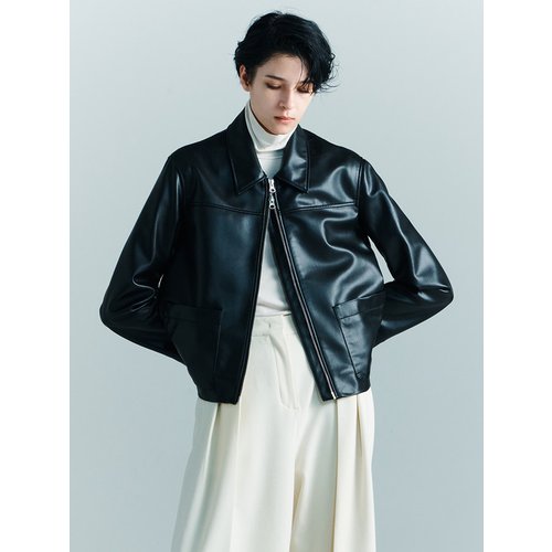 [Day-Wool] Eco Leather Single Jacket